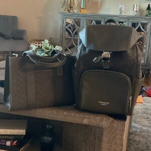 Coach Dark Green Unisex Backpack and Tote!